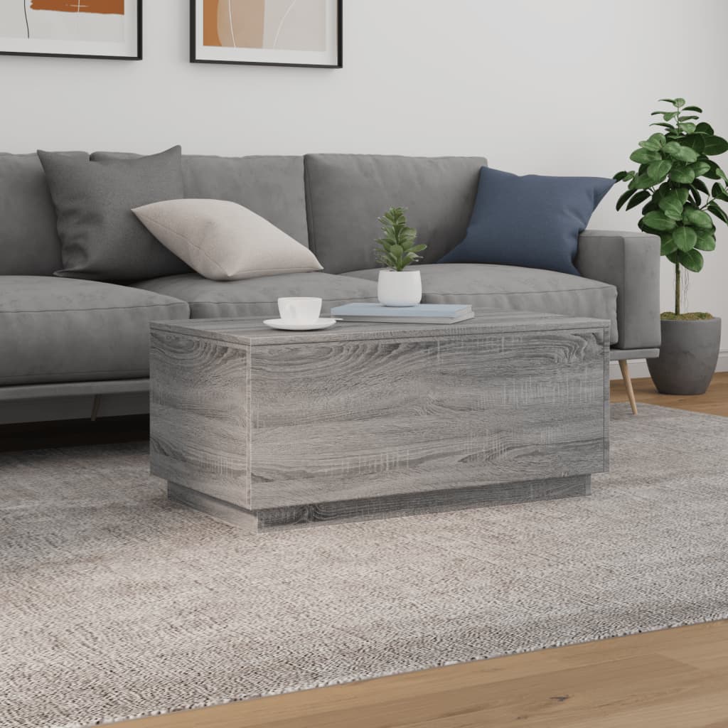 Τραπεζάκι Σαλονιού με LED Γκρι Sonoma 90 x 50 x 40 εκ. - Pakobazaar