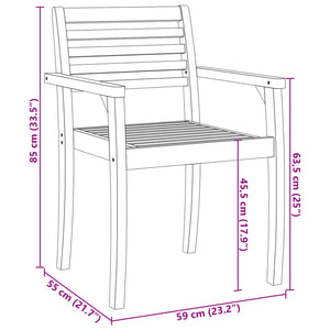 Καρέκλες Κήπου 2 τεμ. 59x55x85 εκ. από Μασίφ Ξύλο Ακακίας