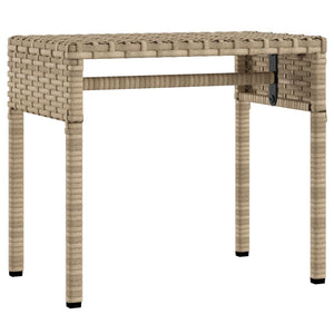 Ξαπλώστρα Μπεζ Συνθετικό Ρατάν με Σκίαστρο και Τραπεζάκι