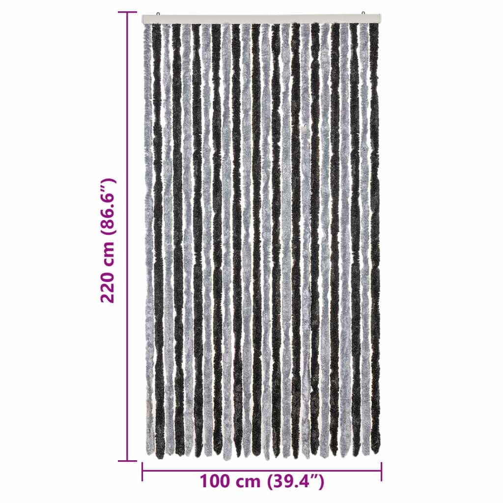 Σήτα Εντόμων Γκρι & Μαύρη 100 x 220 εκ. από Σενίλ