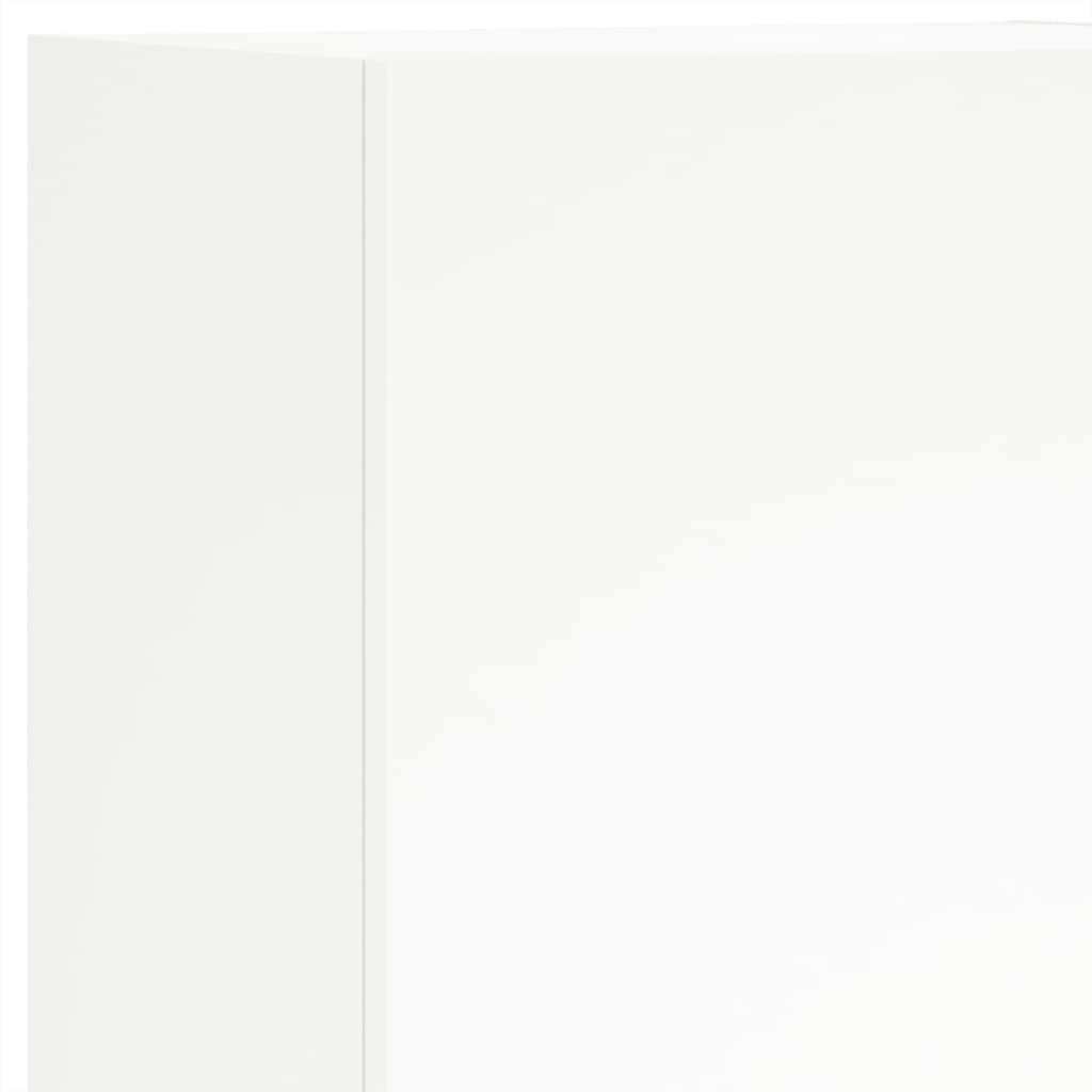 Έπιπλα Τηλεόρασης Τοίχου 5 τεμ. Λευκά από Επεξεργασμένο Ξύλο