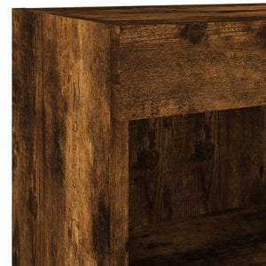 Έπιπλα Τοίχου Τηλεόρασης 7 τεμ LED Καπνιστή Δρυς από Επεξ. Ξύλο