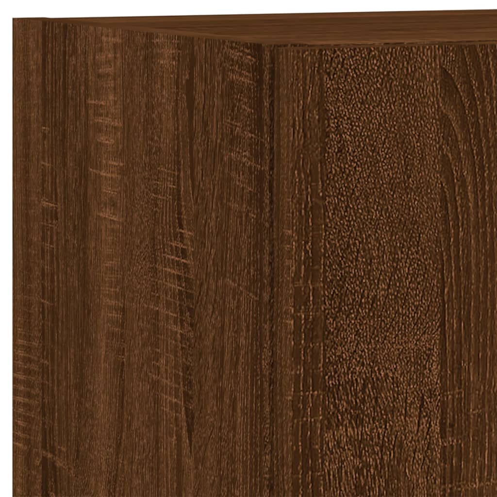 Έπιπλα Τοίχου Τηλεόρασης 5 τεμ. LED Καφέ Δρυς από Επεξ. Ξύλο