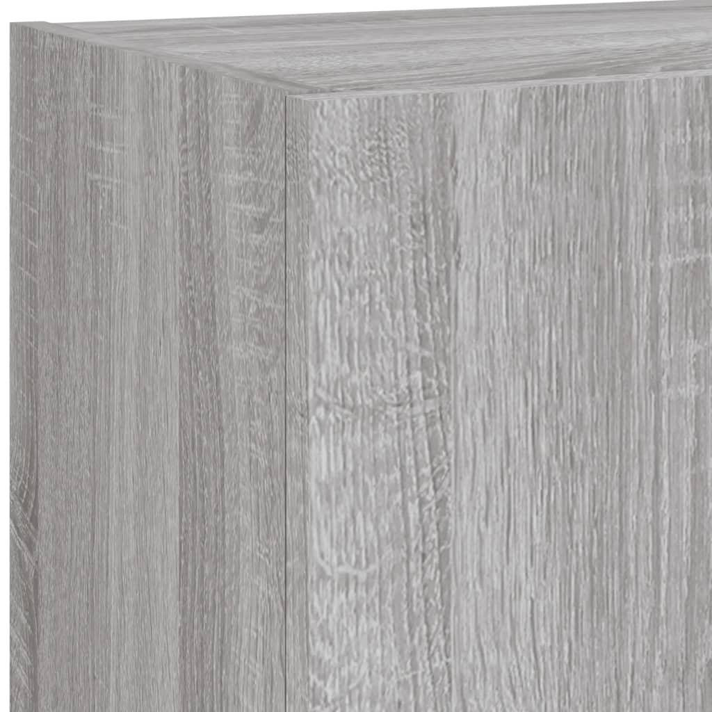 Έπιπλα Τοίχου Τηλεόρασης 4 τεμ. LED Γκρι Sonoma από Επεξ. Ξύλο