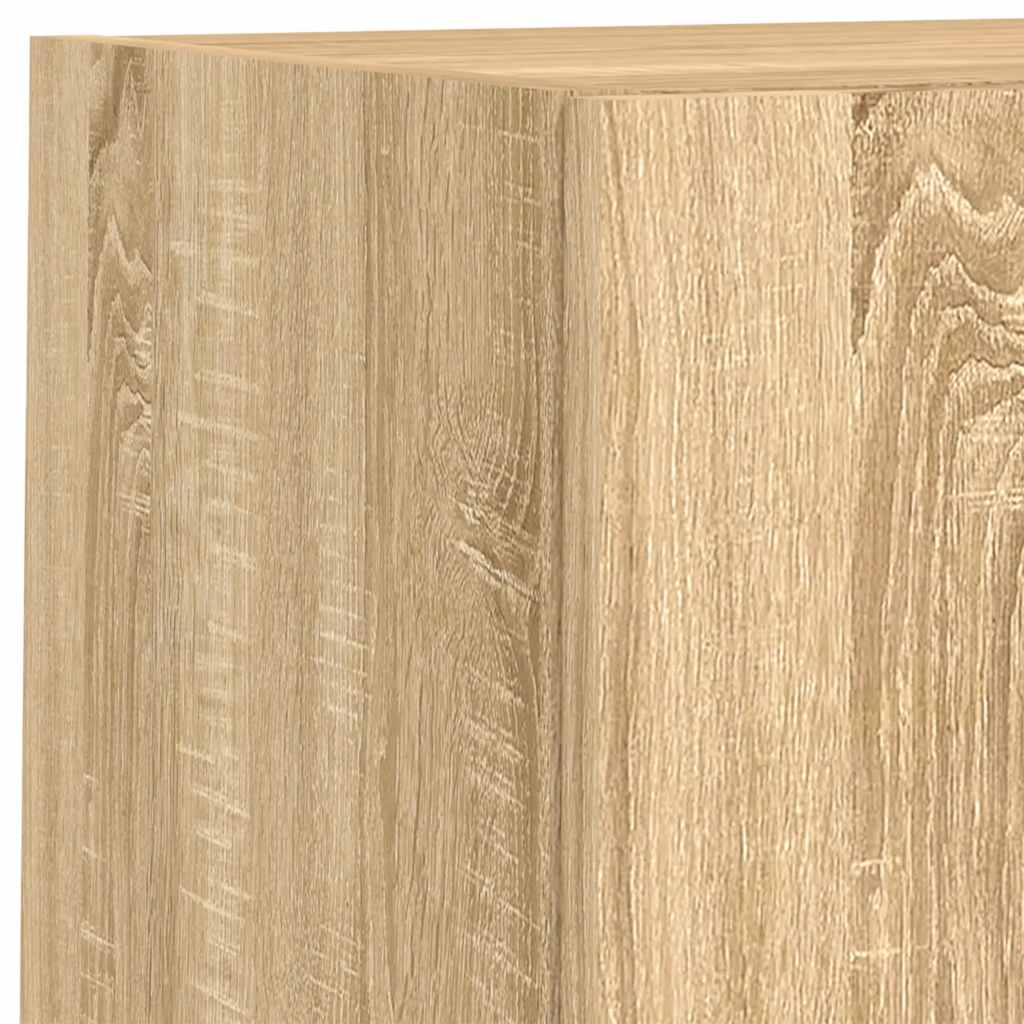 Έπιπλα Τοίχου Τηλεόρασης 6 τεμ. LED Sonoma Δρυς από Επεξ. Ξύλο