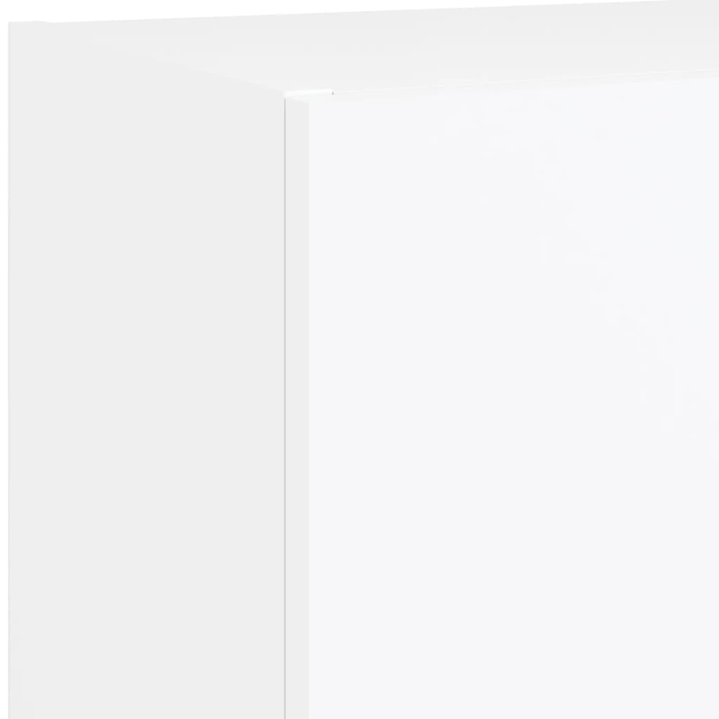 Έπιπλα Τοίχου Τηλεόρασης 5 τεμ LED Λευκά από Επεξεργασμένο Ξύλο