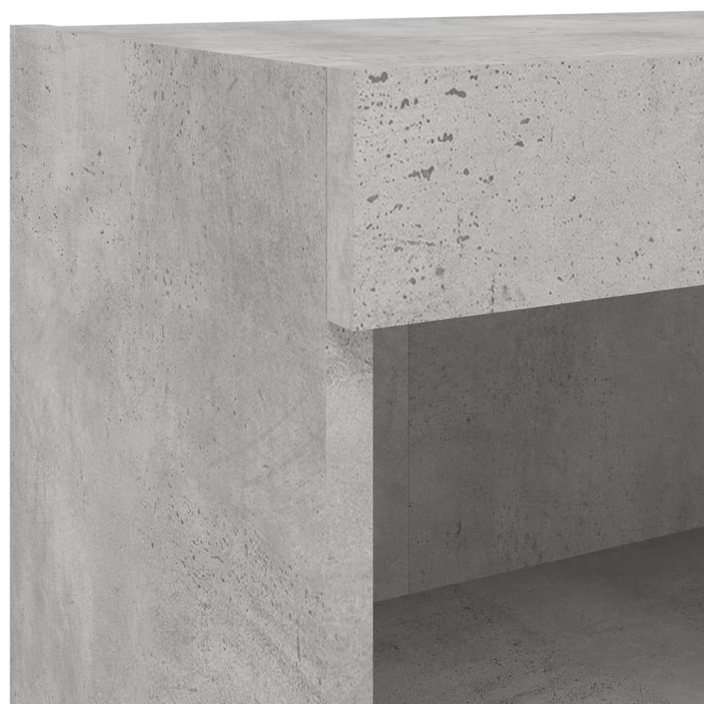 Ντουλάπια Τηλεόρασης Τοίχου 8 τεμ. Φώτα LED Γκρι Σκυροδέματος - Pakobazaar