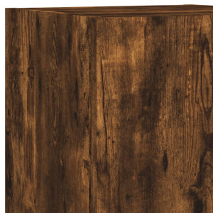 Ντουλάπια Τηλεόρασης Τοίχου 7 τεμ. με Φώτα LED Καπνιστή Δρυς - Pakobazaar
