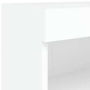 Ντουλάπια Τηλεόρασης Τοίχου Σετ 6 Τεμ. με Φώτα LED Λευκά - Pakobazaar