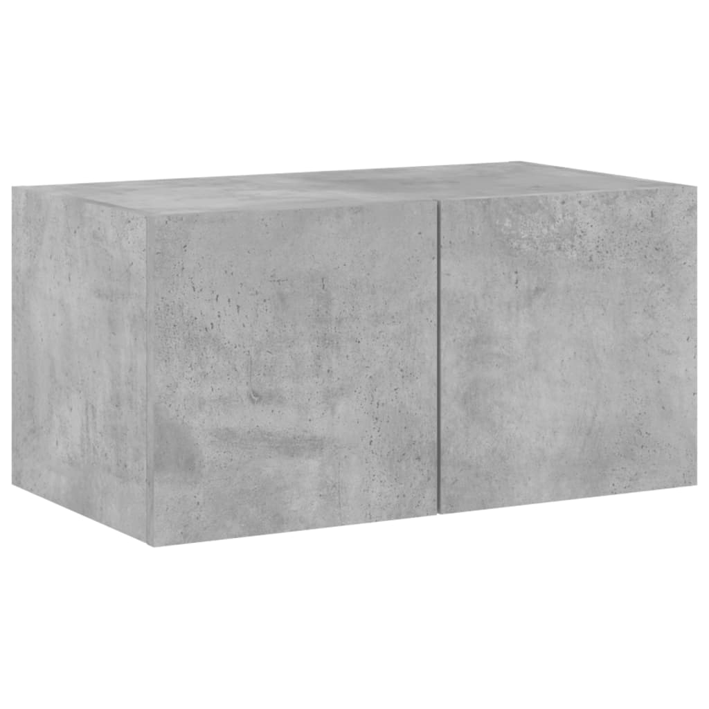 Έπιπλα Τοίχου Τηλεόρασης 4 τεμ. LED Γκρι Σκυρ. από Επεξ. Ξύλο