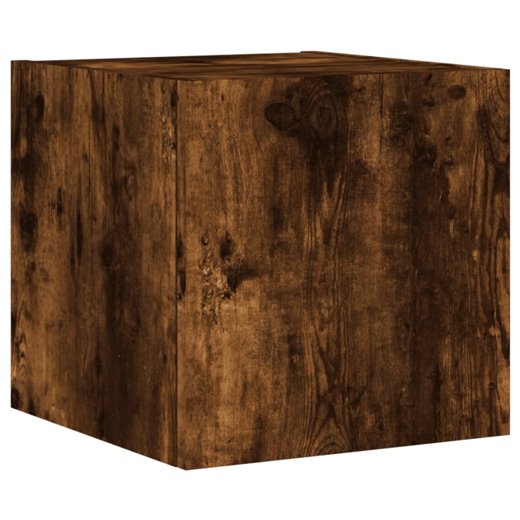 Έπιπλα Τοίχου Τηλεόρασης 4 τεμ LED Καπνιστή Δρυς από Επεξ. Ξύλο