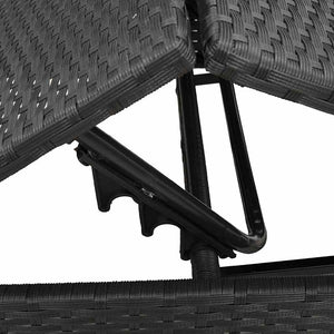 Ξαπλώστρα με Μαξιλάρι από Μαύρο Πολυεστέρα Ρατάν - Pakobazaar