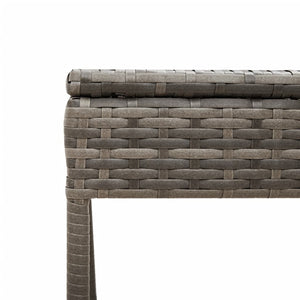 Ξαπλώστρες 2 τεμ. Γκρι από Συνθετικό Ρατάν με Τραπέζι