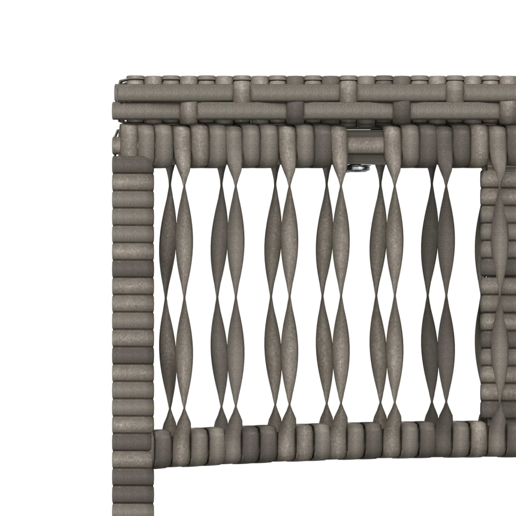 Ξαπλώστρες 2 τεμ. Γκρι από Συνθετικό Ρατάν με Τραπέζι