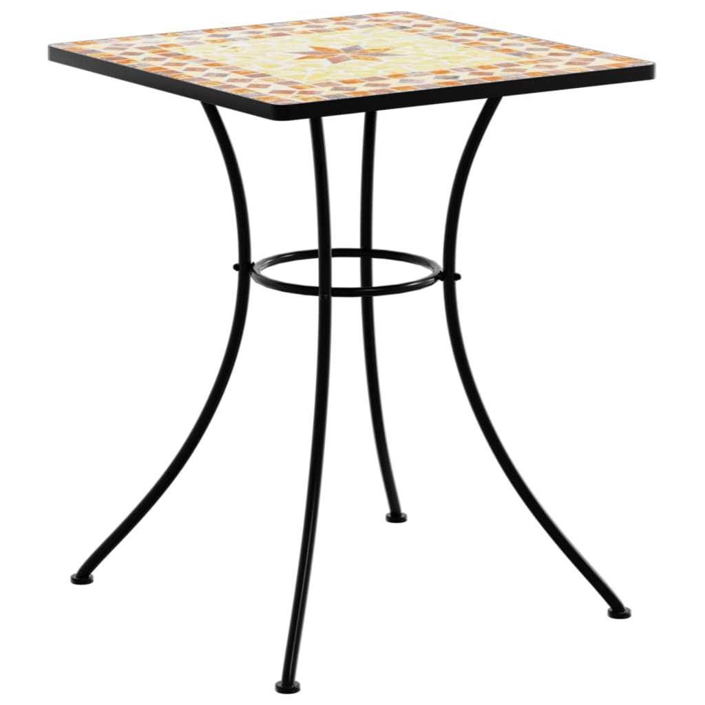 Τραπέζι Bistro «Μωσαϊκό» Τερακότα 60x60x74 εκ. Κεραμικό