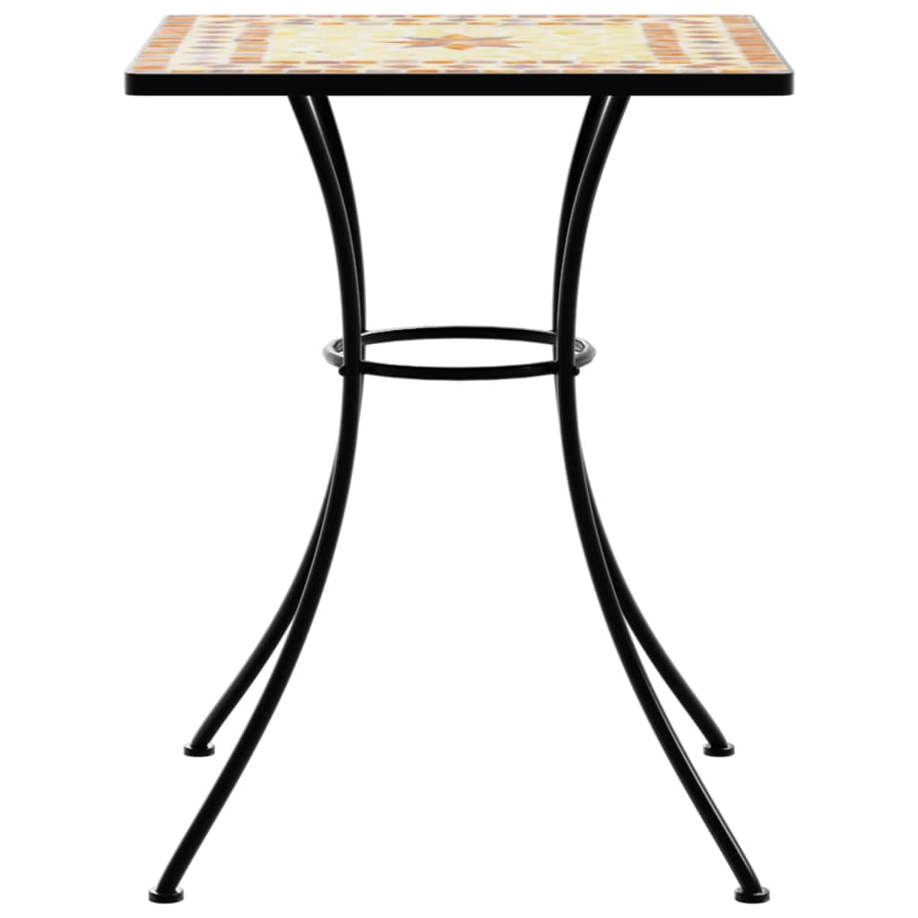 Τραπέζι Bistro «Μωσαϊκό» Τερακότα 60x60x74 εκ. Κεραμικό