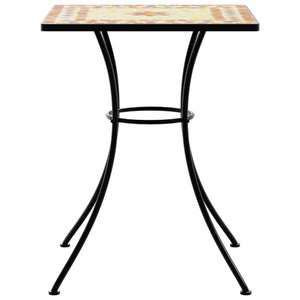Τραπέζι Bistro «Μωσαϊκό» Τερακότα 60x60x74 εκ. Κεραμικό