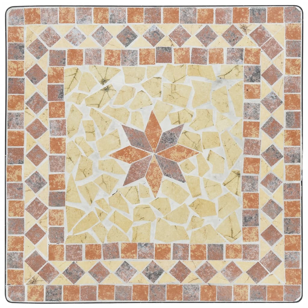 Τραπέζι Bistro «Μωσαϊκό» Τερακότα 60x60x74 εκ. Κεραμικό
