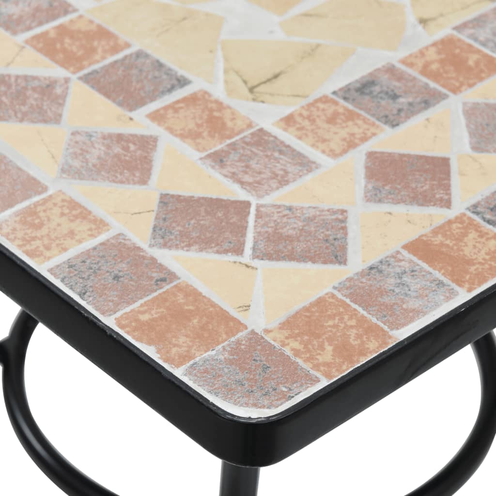 Τραπέζι Bistro «Μωσαϊκό» Τερακότα 60x60x74 εκ. Κεραμικό