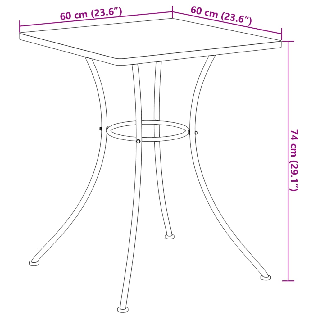 Τραπέζι Bistro «Μωσαϊκό» Τερακότα 60x60x74 εκ. Κεραμικό