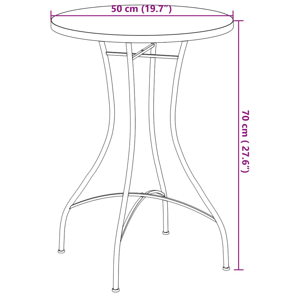 Τραπέζι Bistro «Μωσαϊκό» Τερακότα Ø50x70 εκ. Κεραμικό