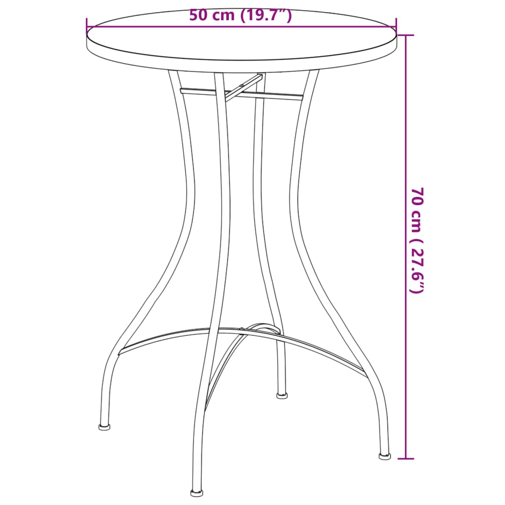 Τραπέζι Bistro «Μωσαϊκό» Τερακότα/Λευκό Ø50x70 εκ. Κεραμικό - Pakobazaar