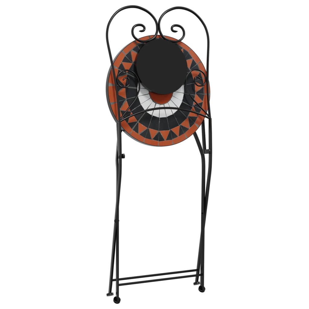 Καρέκλες Bistro Πτυσσόμενες 2 τεμ. Τερακότα/Λευκές Κεραμικές