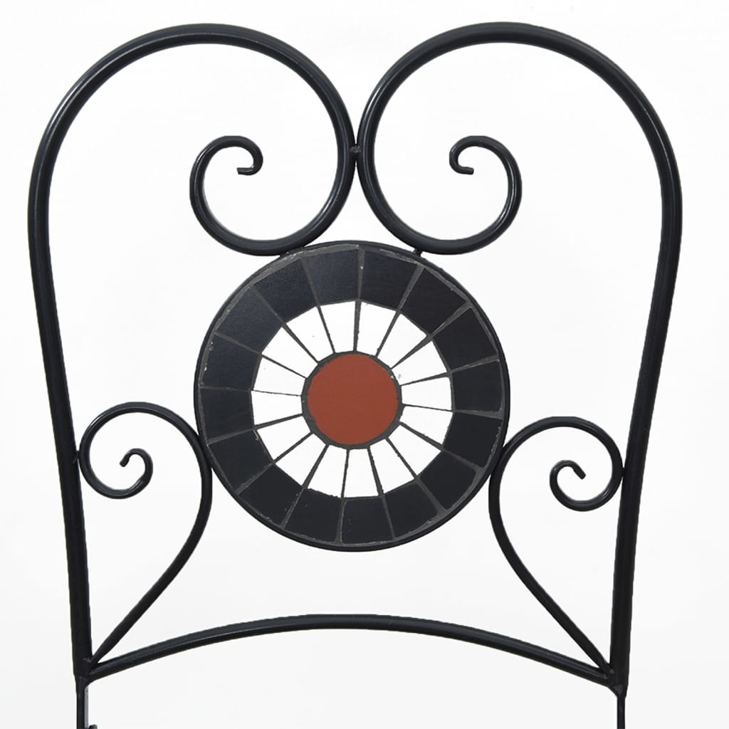 Καρέκλες Bistro Πτυσσόμενες 2 τεμ. Τερακότα/Λευκές Κεραμικές