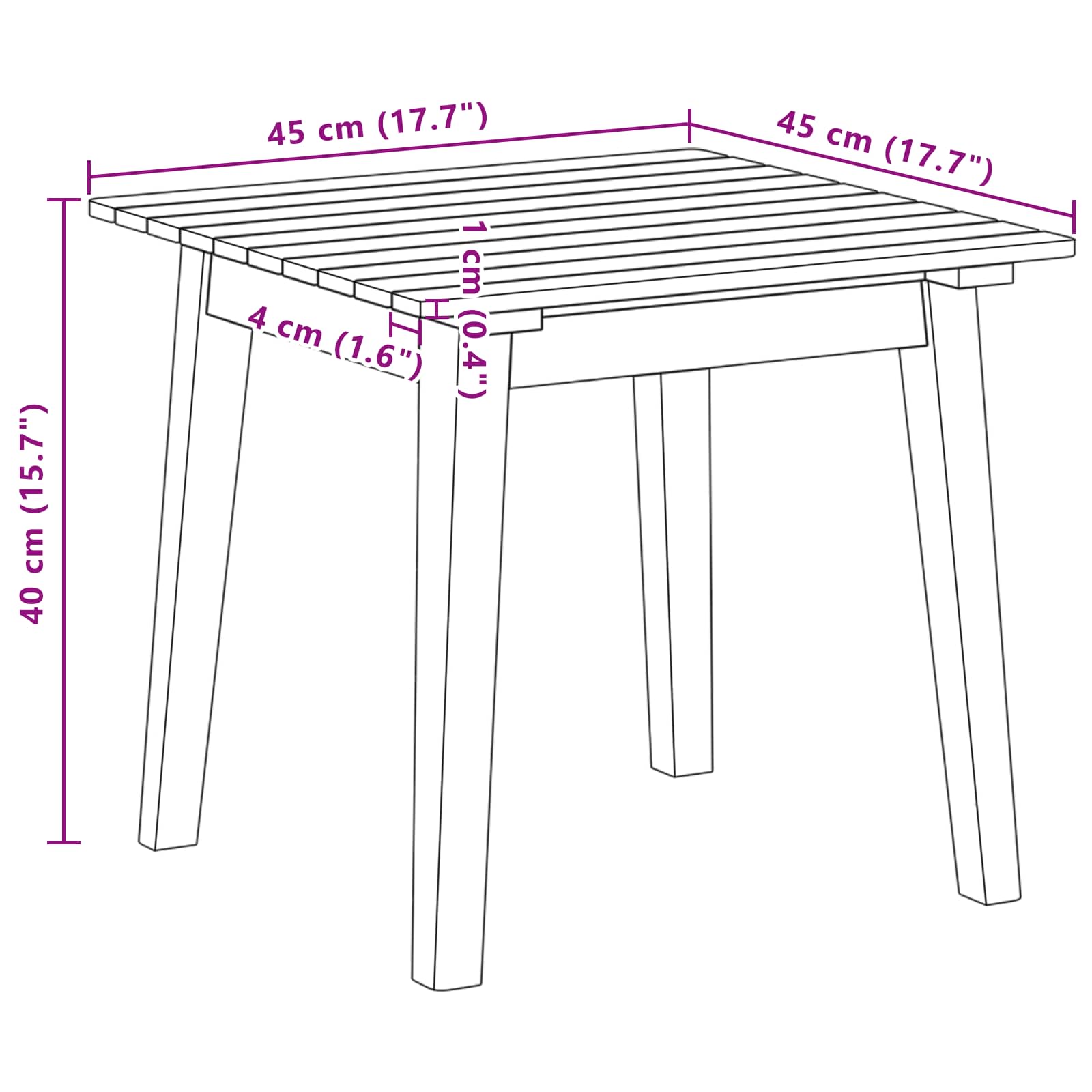Τραπεζάκι Πλευράς Καφέ Στερεό Ξύλο Ακακίας - Pakobazaar