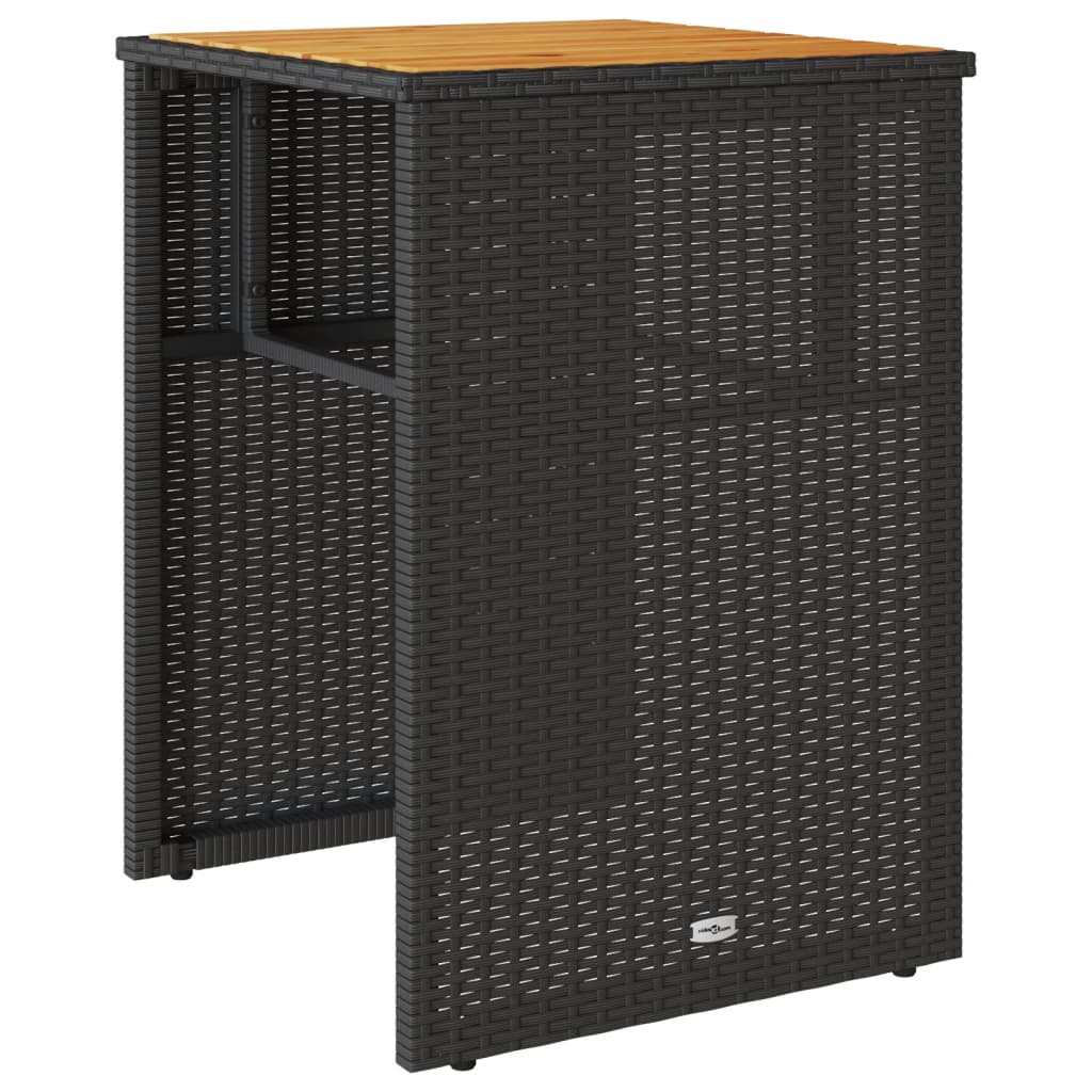 Σετ Επίπλων Bistro 3 τεμ. Μαύρο Συνθετ. Ρατάν με Μαξιλάρια