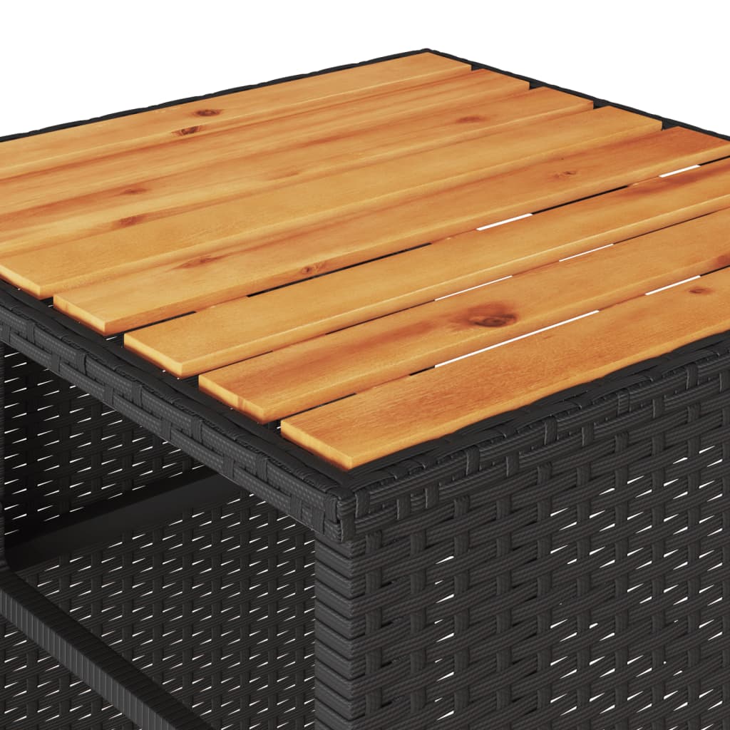 Σετ Επίπλων Bistro 3 τεμ. Μαύρο Συνθετ. Ρατάν με Μαξιλάρια