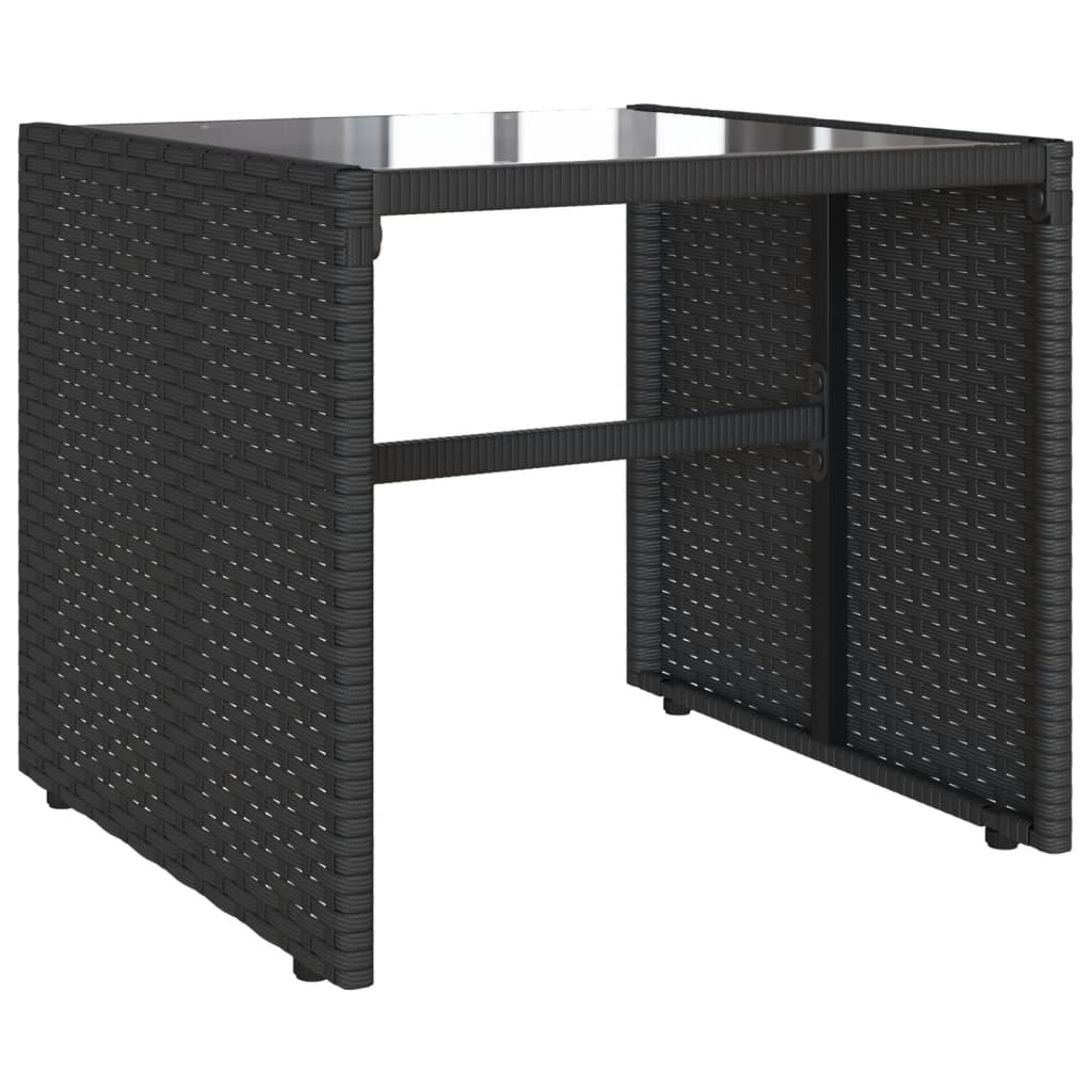 Σαλόνι Κήπου Σετ 4 Τεμαχίων με Μαξιλάρια Μαύρο Συνθετικό Ρατάν