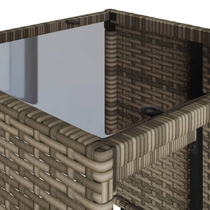 Σαλόνι Κήπου Σετ 4 Τεμαχίων Γκρι Συνθετικό Ρατάν με Μαξιλάρια
