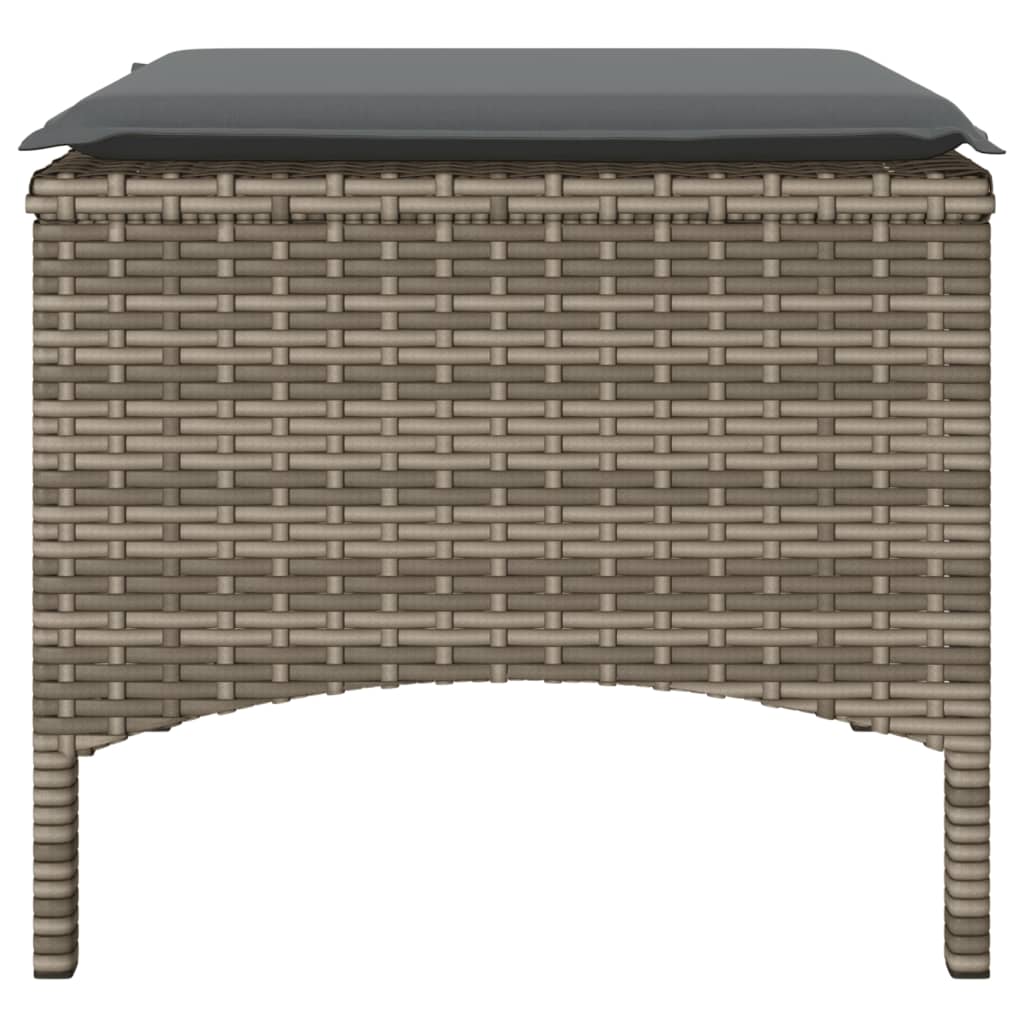 Καναπές Κήπου Διθέσιος με Τραπέζι & Σκαμπό Γκρι Συνθ. Ρατάν