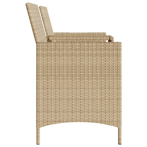 Καναπές Κήπου Διθέσιος με Τραπέζι & Σκαμπό Μπεζ Συνθ. Ρατάν