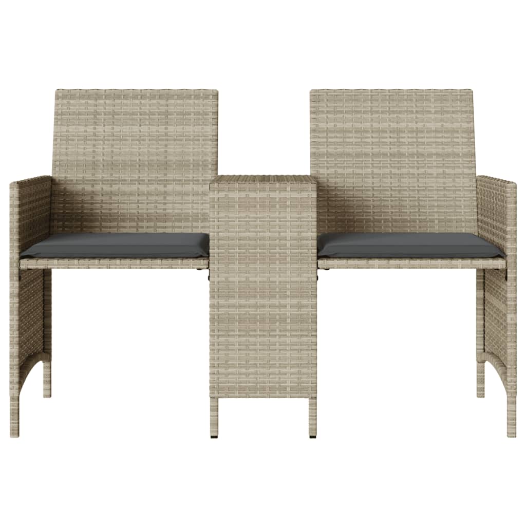 Καναπές Κήπου Διθέσιος με Τραπέζι+Σκαμπό Αν. Γκρι Συνθ. Ρατάν