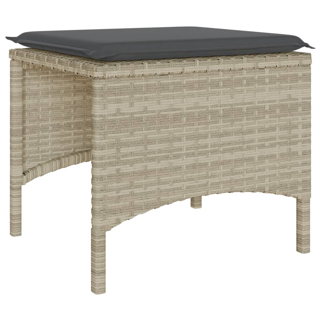 Καναπές Κήπου Διθέσιος με Τραπέζι+Σκαμπό Αν. Γκρι Συνθ. Ρατάν