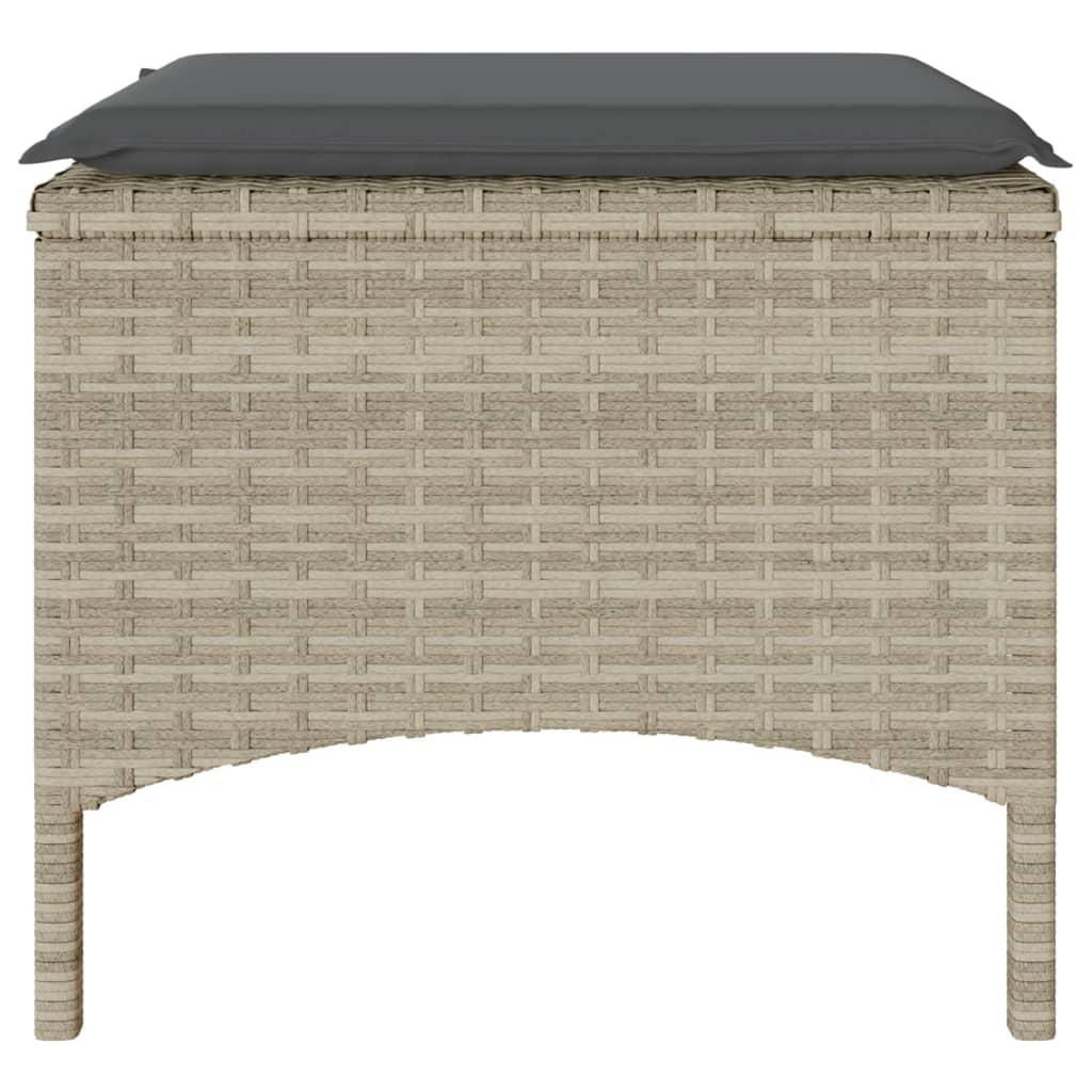 Καναπές Κήπου Διθέσιος με Τραπέζι+Σκαμπό Αν. Γκρι Συνθ. Ρατάν