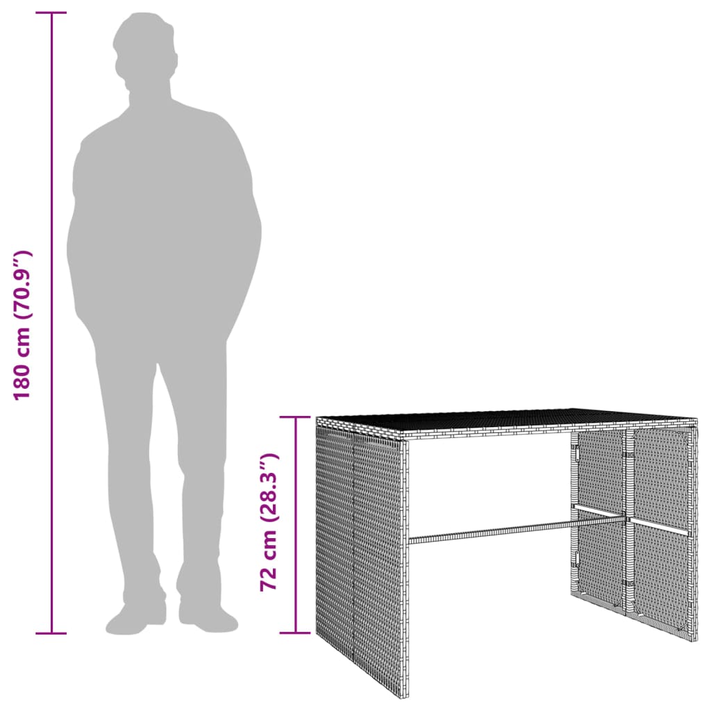 Σετ Τραπεζαρίας Κήπου 3 τεμ. Καφέ Συνθετικό Ρατάν με Μαξιλάρια