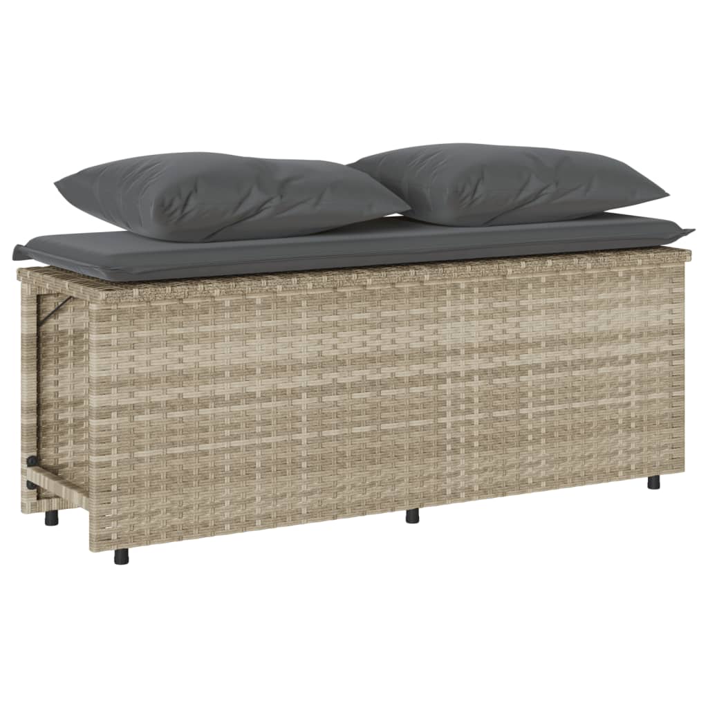 Σετ Τραπεζαρίας Κήπου 3 τεμ. Αν. Γκρι Συνθ. Ρατάν με Μαξιλάρια