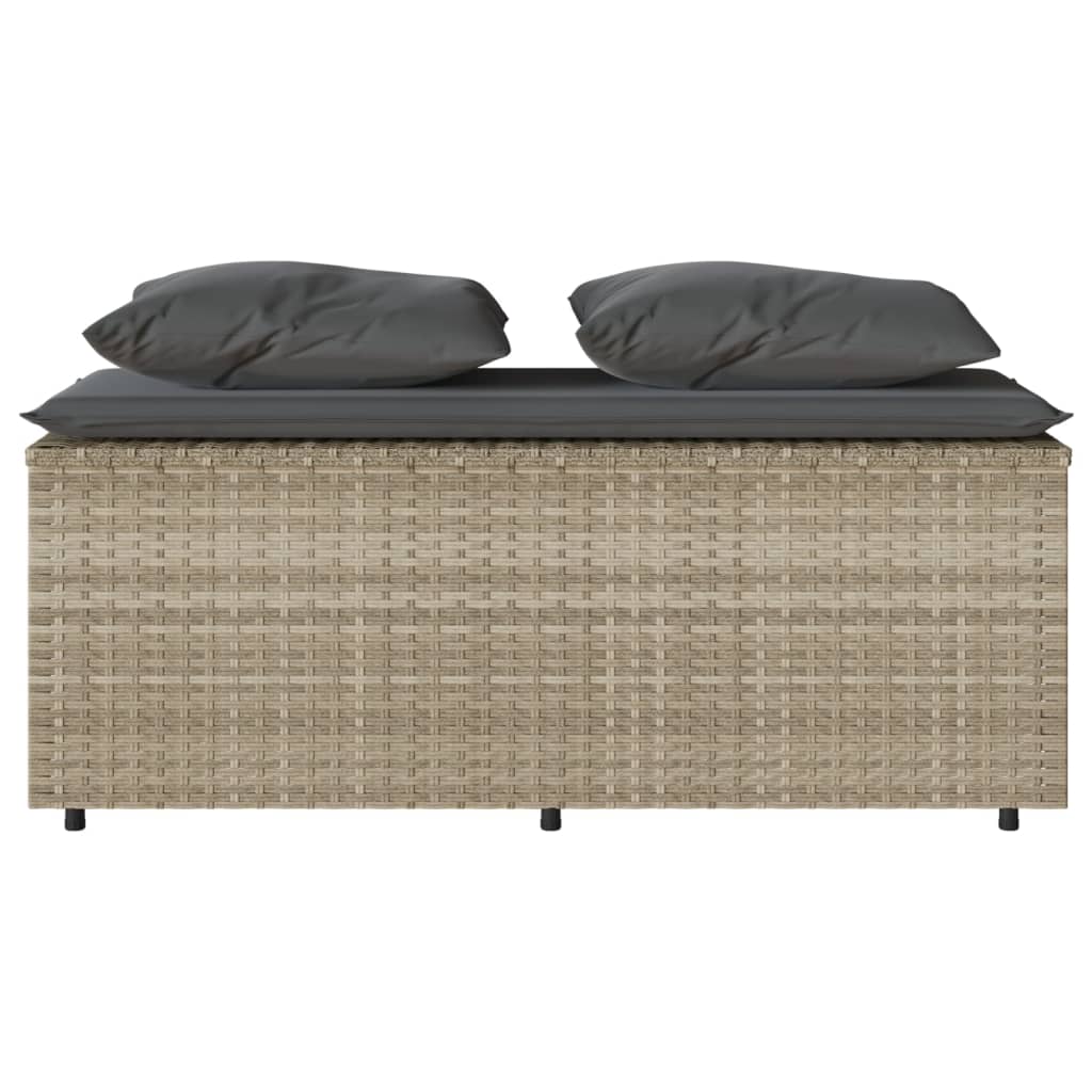 Σετ Τραπεζαρίας Κήπου 3 τεμ. Αν. Γκρι Συνθ. Ρατάν με Μαξιλάρια