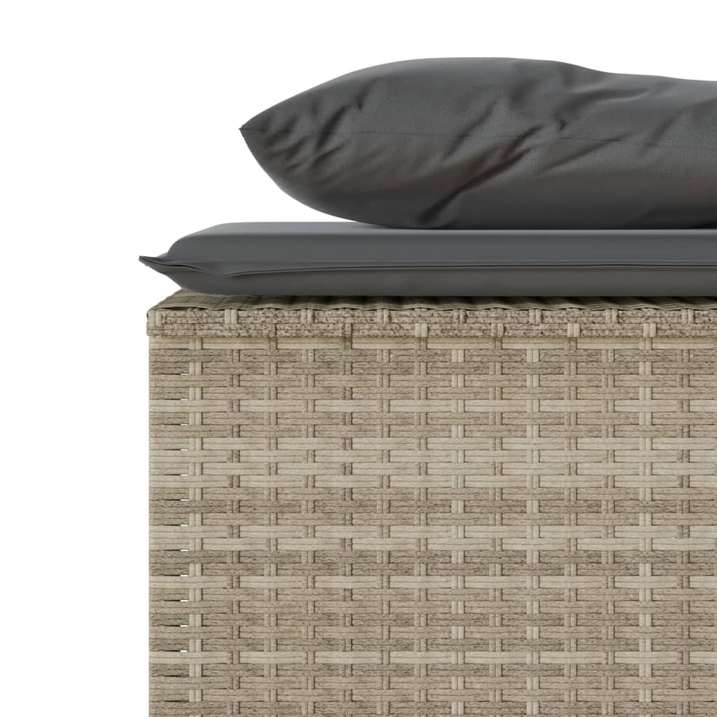 Σετ Τραπεζαρίας Κήπου 3 τεμ. Αν. Γκρι Συνθ. Ρατάν με Μαξιλάρια