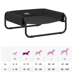 Κρεβάτι Σκύλου Υπερυψωμένο Ανθρακί από Ύφασμα Oxford και Ατσάλι - PAKOBAZAAR