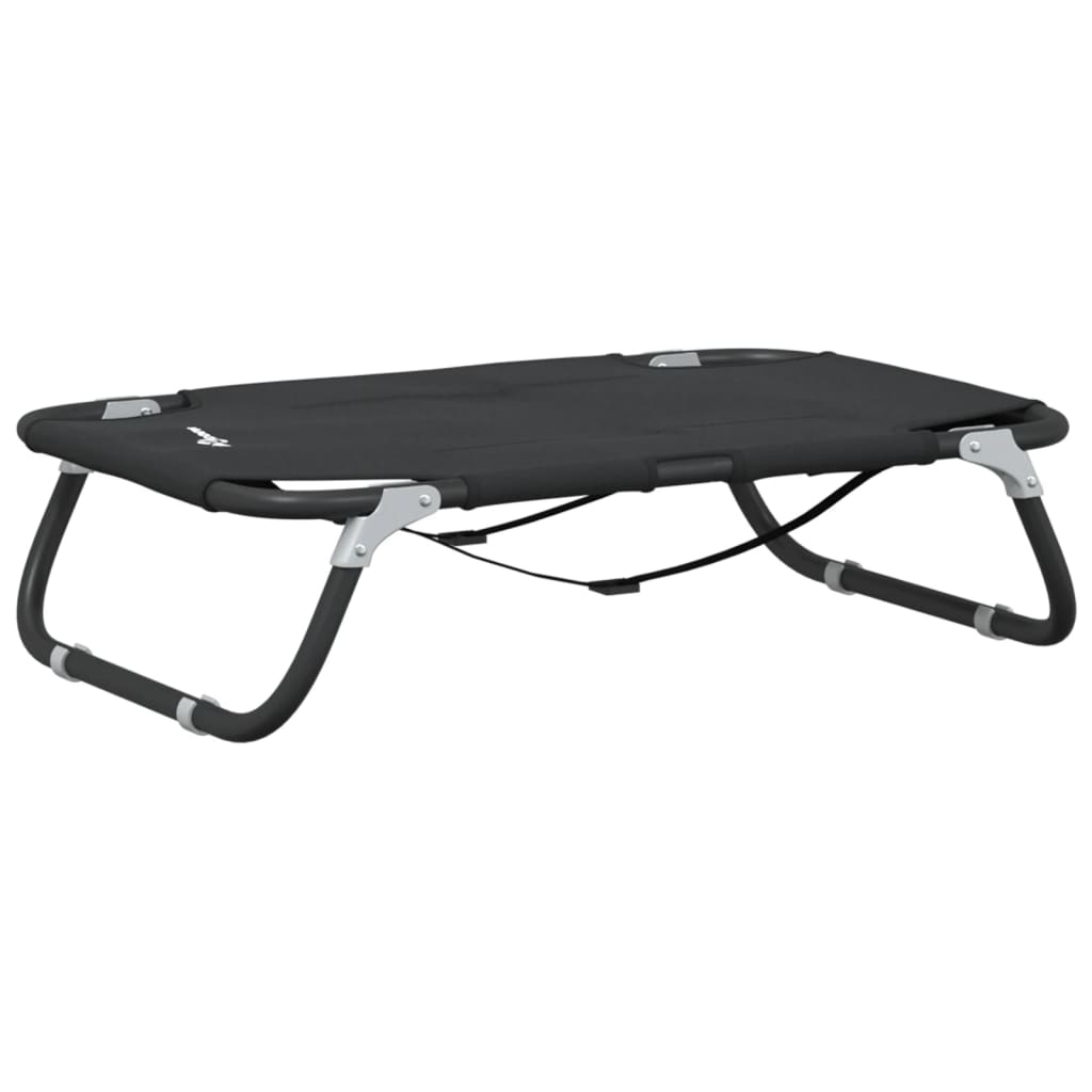 Κρεβάτι Σκύλου Πτυσσόμενο Ανθρακί Ύφασμα Oxford και Ατσάλι - PAKOBAZAAR