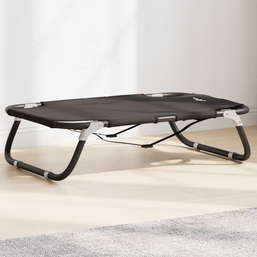 Κρεβάτι Σκύλου Πτυσσόμενο Ανθρακί Ύφασμα Oxford και Ατσάλι - PAKOBAZAAR