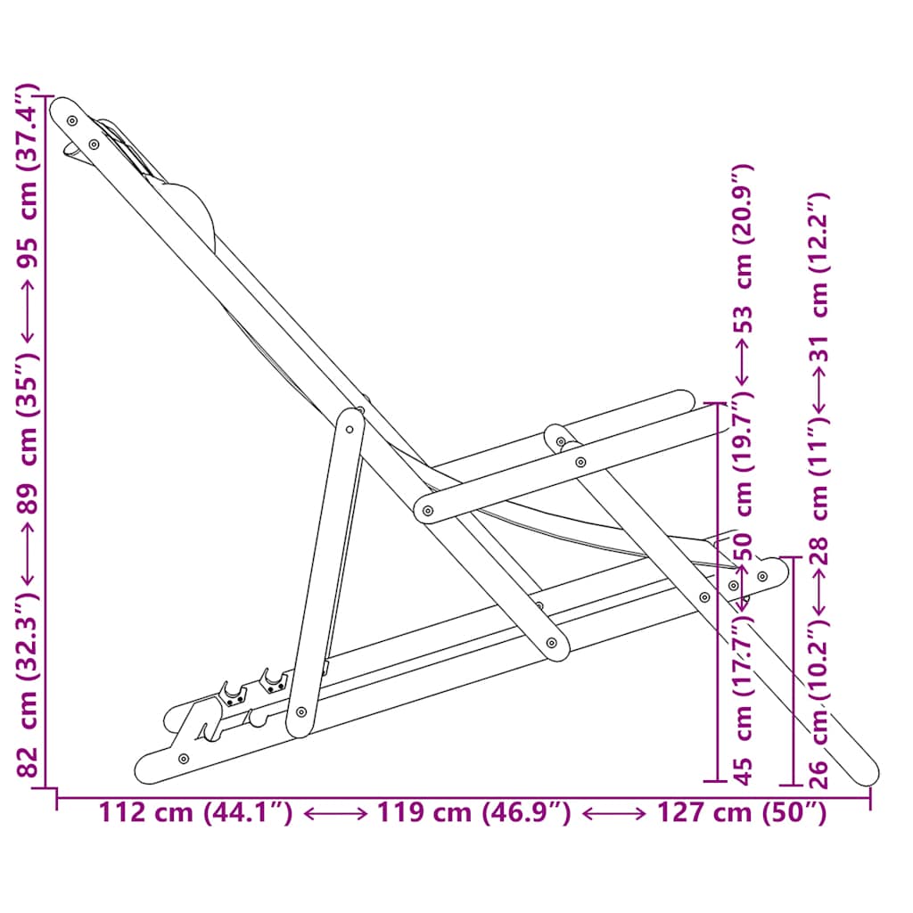 Σεζλόνγκ Πτυσσόμενη Σχέδιο Φύλλων Μασίφ Ξύλο Ευκαλύπτου/Ύφασμα