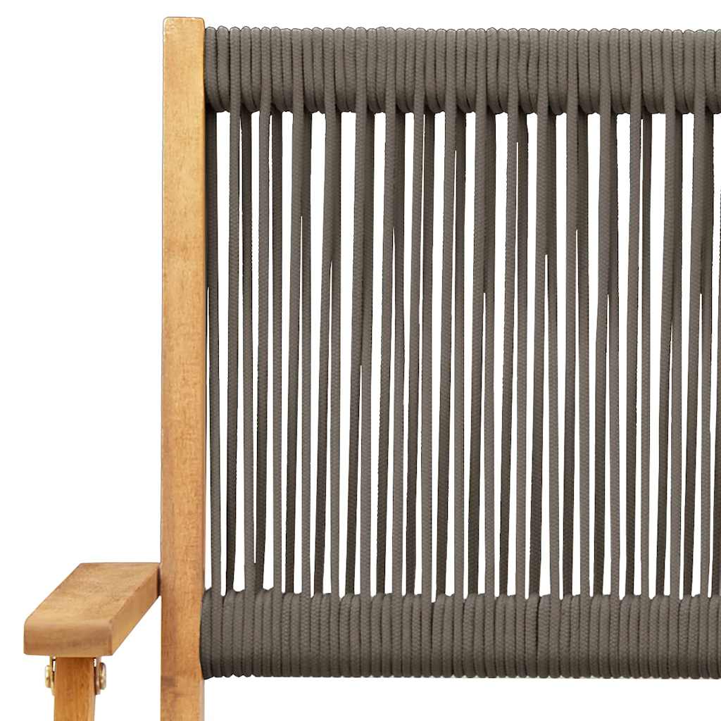 Καρέκλες Κήπου 2τεμ. Γκρι Μασίφ Ξύλο Ακακίας & Πολυπροπυλένιο - Pakobazaar