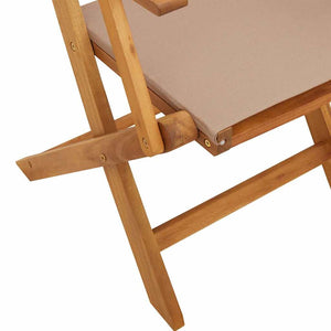 Καρέκλες Κήπου 2 τεμ. Taupe Μασίφ Ακακία & Ύφασμα - Pakobazaar
