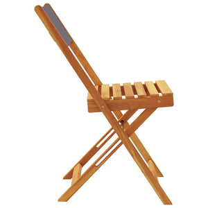 Πτυσσόμενες καρέκλες 2 τεμ. Ανθρακί από μασίφ ξύλο ακακίας και ύφασμα