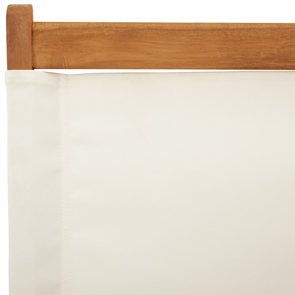 Καρέκλες Κήπου 2τεμ. Κρεμ Λευκό Μασίφ Ακακία & Ύφασμα